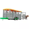 Remolque para ganado con 1 modelo de vaca accesorio, BRUDER, escala 1:16, plástico, verde/gris