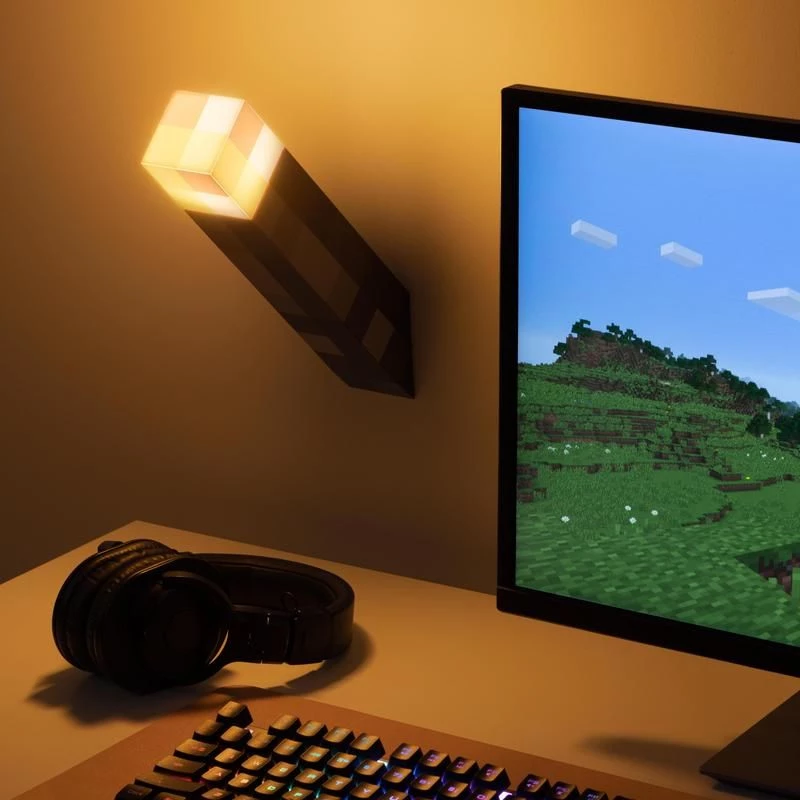 Lámpara de mesa Paladone Torch Light PP9202MCFV3 diseño Minecraft a pilas