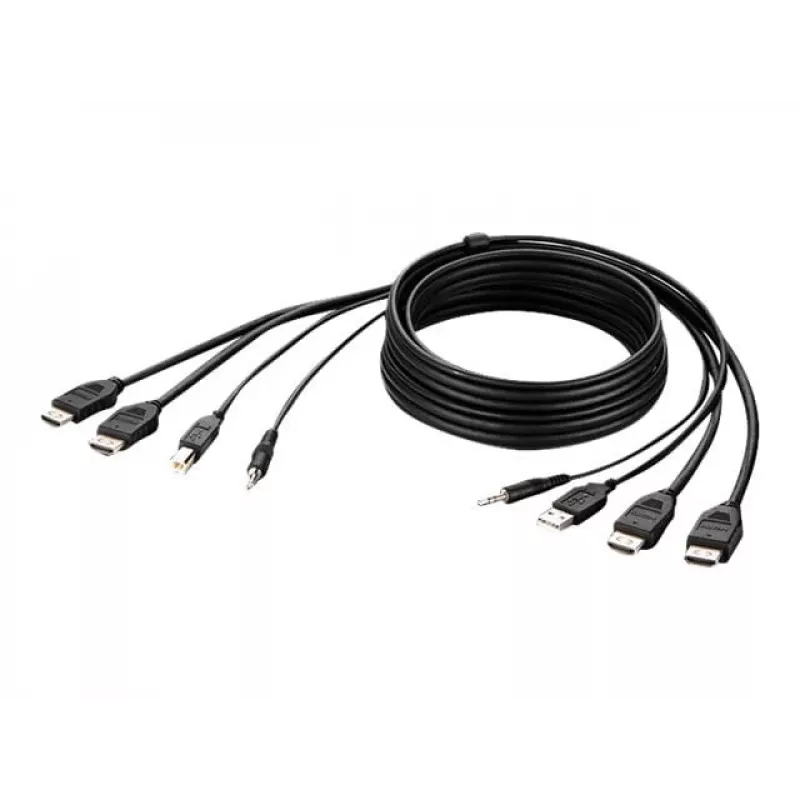 Cable combo Belkin Secure KVM - Cable de vídeo / USB / audio - conforme a TAA - USB, minijack, HDMI (M)