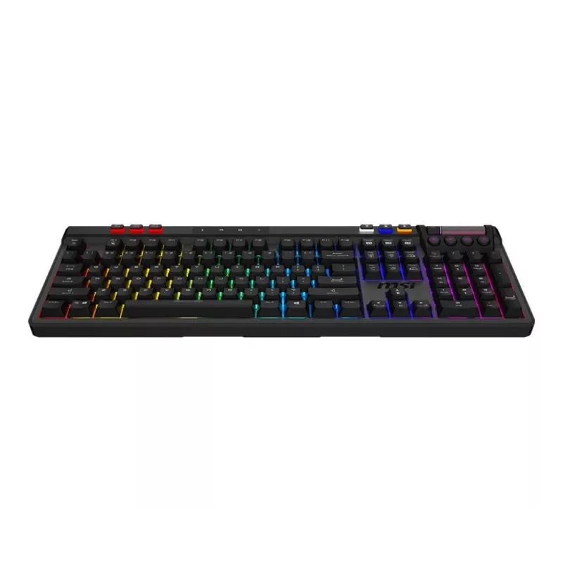 Teclado gaming mecánico MSI Strike Pro W Silent distribución US iluminación RGB, con cable, interruptores táctiles Silent