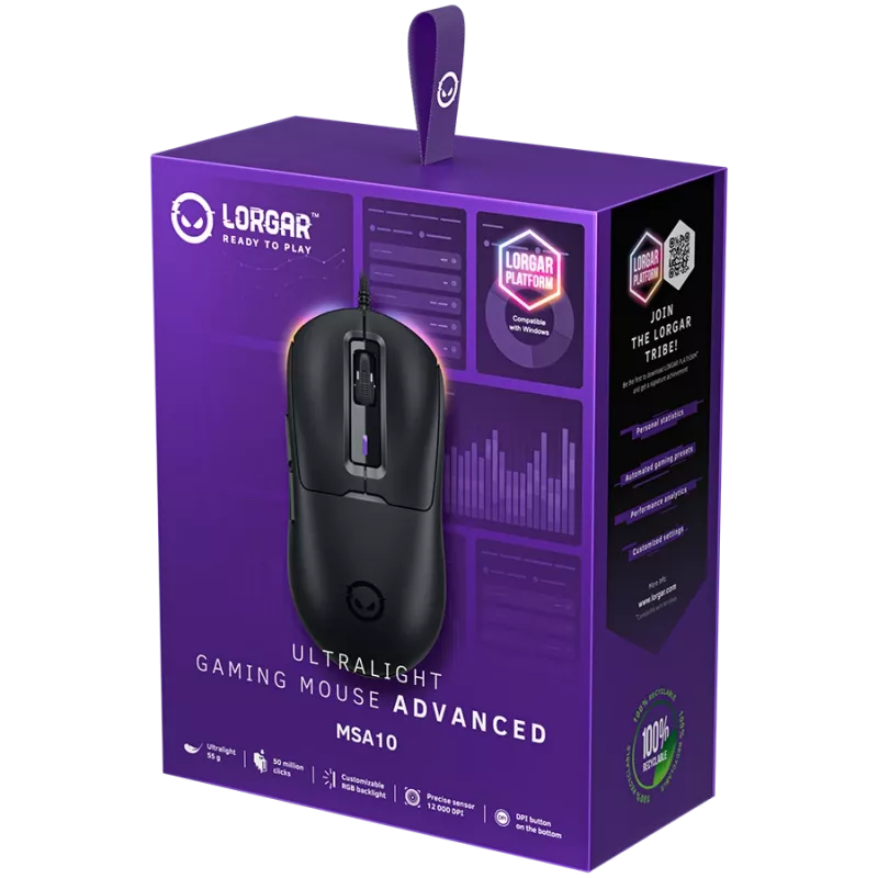 Ratón gaming LORGAR MSA10 Ultralight con cable