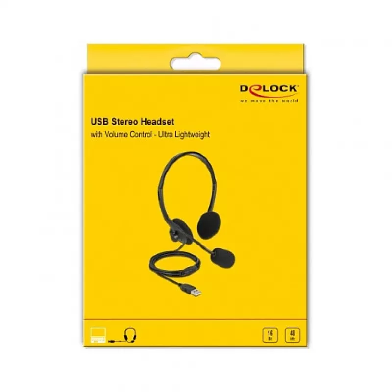 Auriculares DeLOCK auriculares estéreo USB con control de volumen