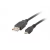 Cable USB 2.0 LANBERG CA-USBM-10CC-0018-BK, Micro-USB B a USB A, 1,8 m, negro