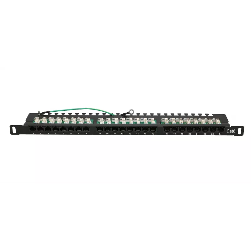 Patch panel Extralink CAT6 UTP 0.5U 24 puertos
