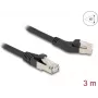 Cable de red DeLOCK RJ45 Cat.6A 45° acodado a izquierda a recto 3 m negro