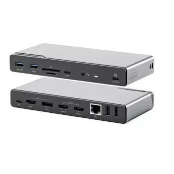 ALOGIC DV4 - docking station - para portátil - USB-C / USB-A - 3 x HDMI, DP - 1GbE (DUCDV4)