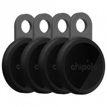 Chipolo LOOP pack de 4 Rastreador Bluetooth recargable Charcoal compatible con Apple Find My
