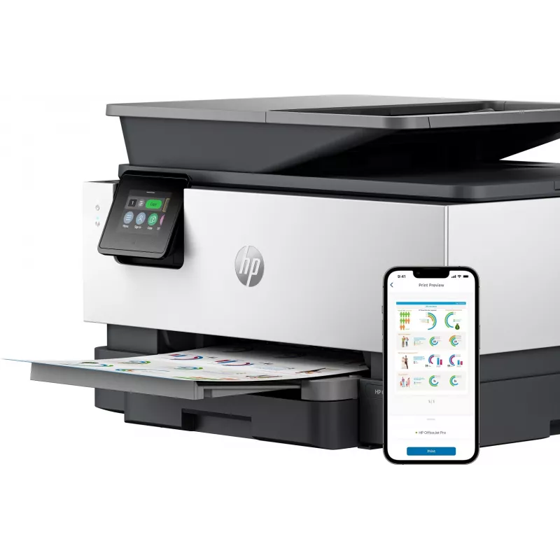 HP OfficeJet Pro 9120b Impresora multifunción inalámbrica en color, Impresión a doble cara; Copiadora, Escáner