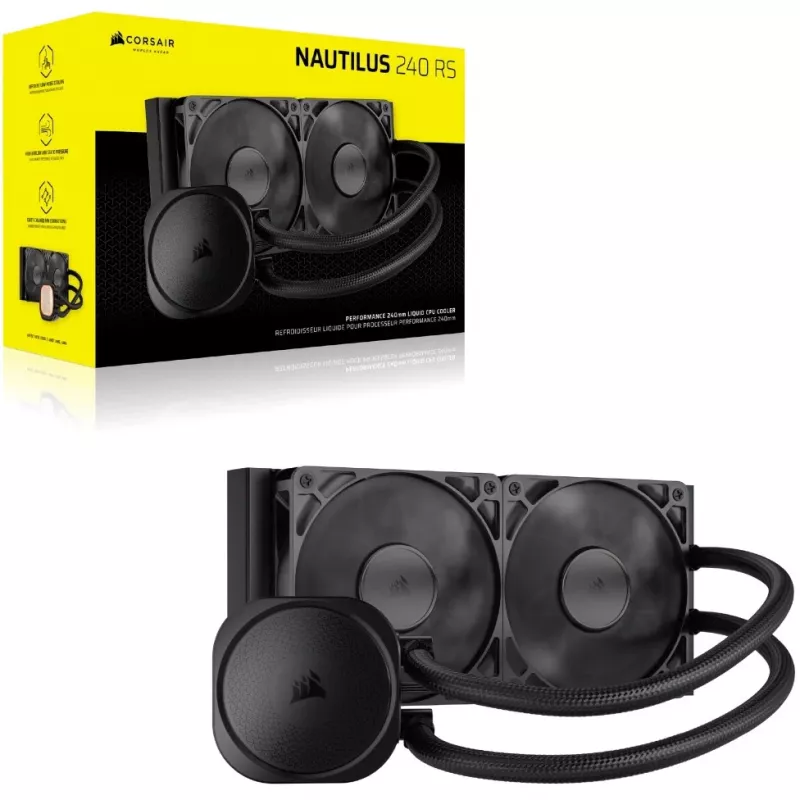 Corsair NAUTILUS 240 RS Refrigeración líquida todo en uno para placa base negra