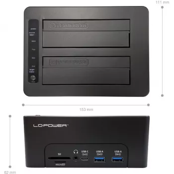 Base de acoplamiento LC-Power USB 3.2 Gen 2x1