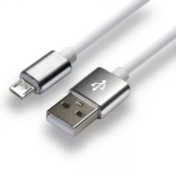 Cable everActive USB 1m - blanco, silicona, carga rápida, 2,4A - CBS-1MW