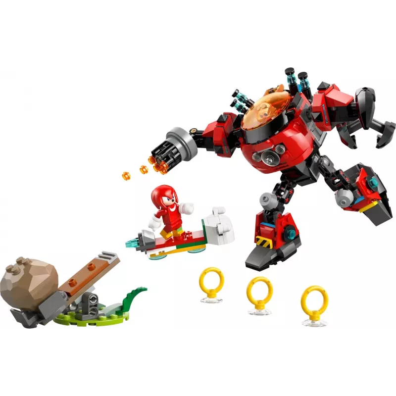 Set de juguete de construcción LEGO Sonic the Hedgehog 77005 Knuckles vs Dr Eggman Egg Crusher Mech, 350 piezas, edad 8+