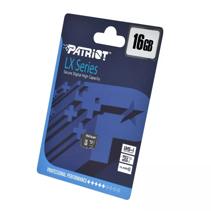 Tarjeta de memoria MicroSDHC PATRIOT PSF16GMDC10 — 16 GB, Class 10, UHS-I (U1), 80 MB/s, negro