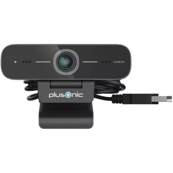Webcam Plusonic PSMG104 resolución 1080p HD con micrófono integrado, conector USB