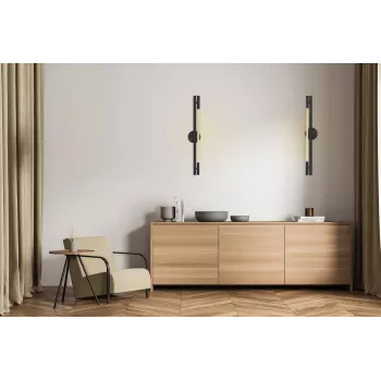 Aplique de pared LED ActiveJet AJE-CHARLIE NW, 1100 lm, 4000 K, 8 W, negro, 798×120×65 mm