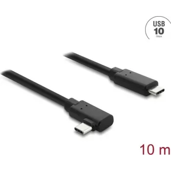Cable óptico activo DELOCK USB Type-C 10 Gbit/s, conector en ángulo macho a macho, 10 m (modelo 87242)