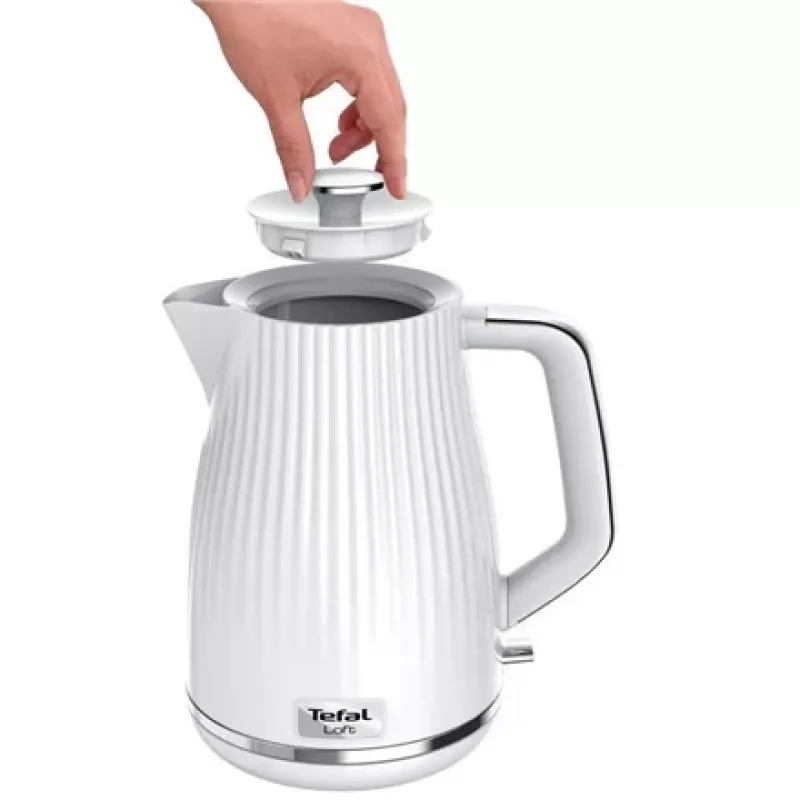 Hervidor eléctrico Tefal KO250130 — capacidad de 1,7 L, 2400 W, blanco