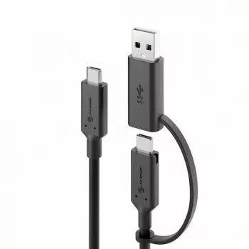 Cable USB-C a USB-C ALOGIC Elements Series con adaptador USB-A 1,2 m 5 A 10 Gbit/s