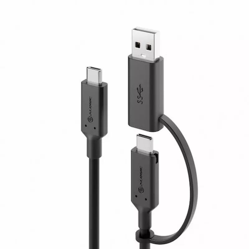Cable USB-C a USB-C ALOGIC Elements Series con adaptador USB-A 1,2 m 5 A 10 Gbit/s