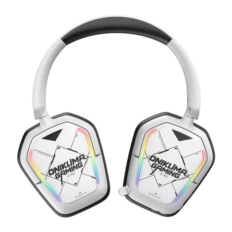 Auriculares con cable/inalámbricos Onikuma GT883 blanco — conexión Bluetooth y por cable, diseño over-ear