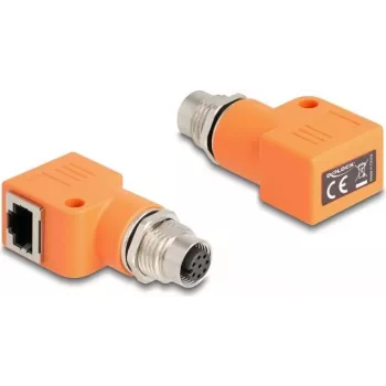 DeLOCK 60668 adaptador de cable M12 RJ45 naranja con baño de oro