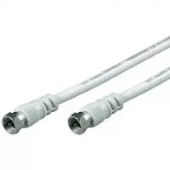 Wentronic Goobay cable de conexión SAT, 100 % apantallado, blanco, 3,5 m – conector macho F conector macho F (50754)