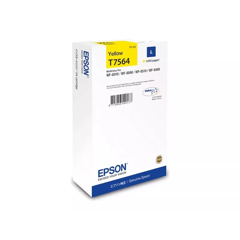 Epson C13T75644N cartucho de tinta 1 unidad original alto rendimiento (L) amarillo