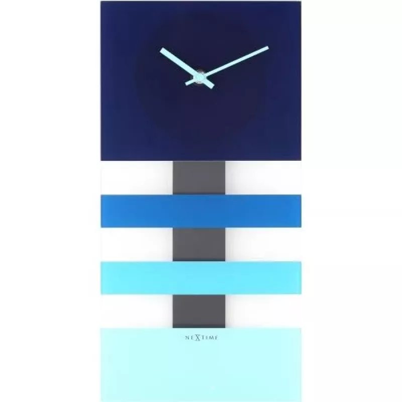 NeXtime Reloj 2855bl Bold Stripes, 38x19 cm, pared, azul