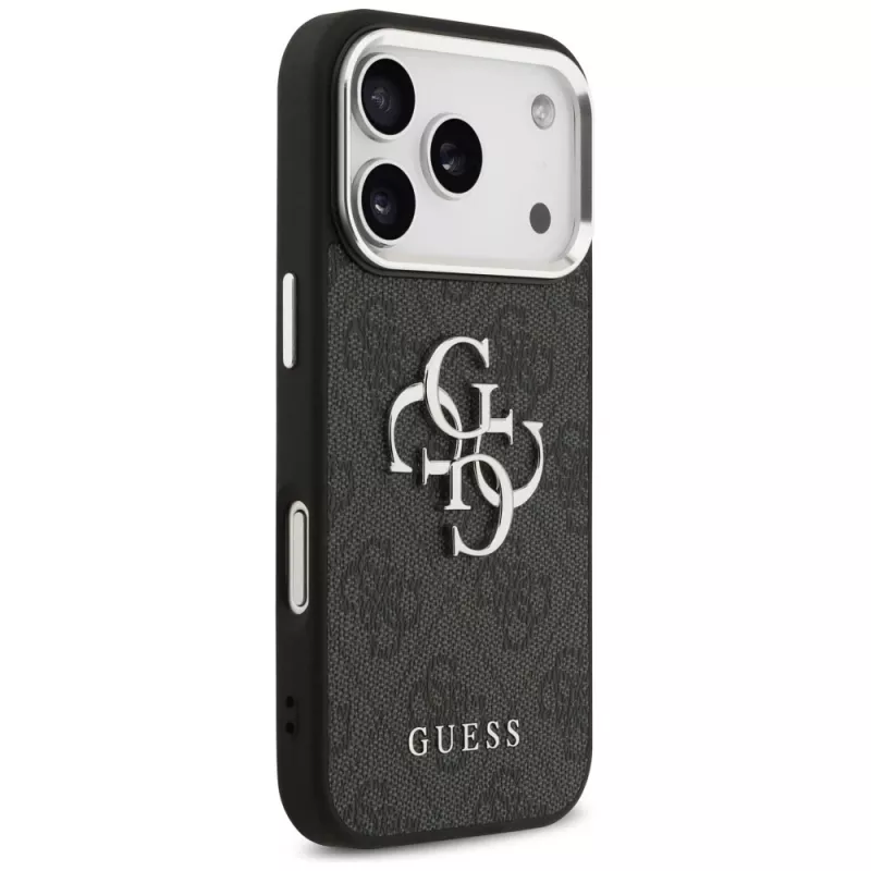 GUESS | Hardcase 4G | Funda trasera | iPhone 17 Pro Max | Apple | Cuero ecológico/PC/Plástico/TPU | Negro