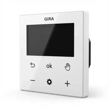Termostato digital de ambiente Gira System 3000 Bluetooth, blanco, pantalla LCD