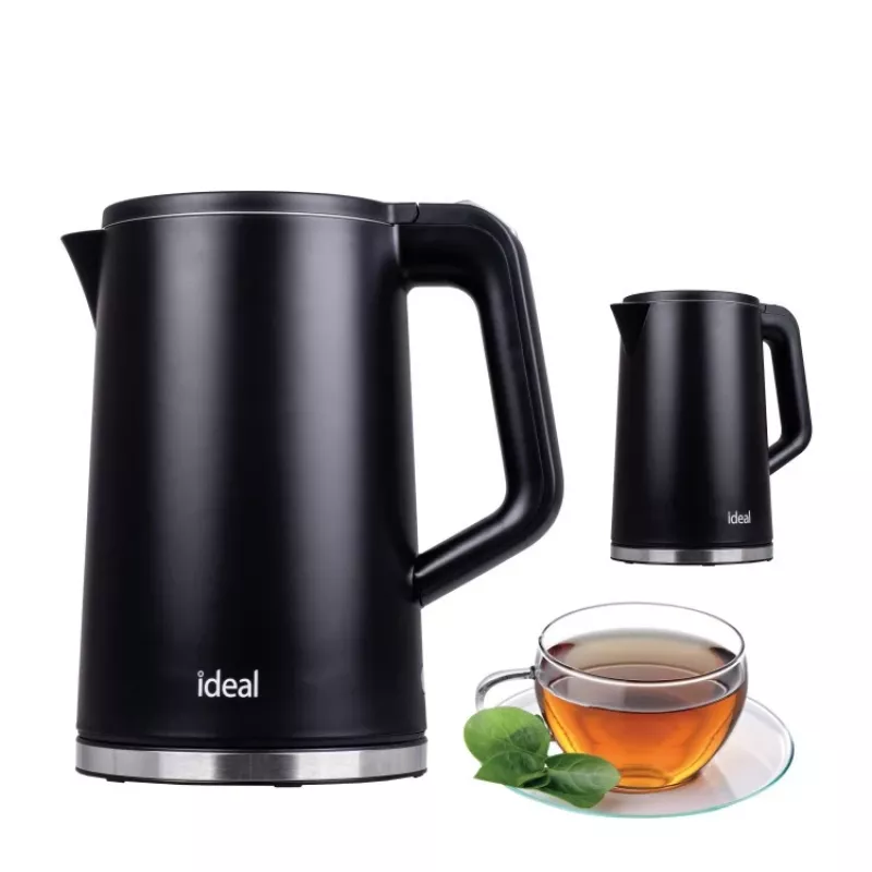 Hervidor de agua IDEAL 1,7 l, carcasa de acero, potencia 1500 W, negro