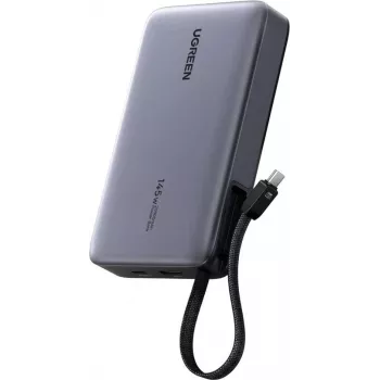 Batería externa UGREEN PB551 20.000 mAh 145W con 1x USB-C, 1x USB-A y cable integrado (55992B)