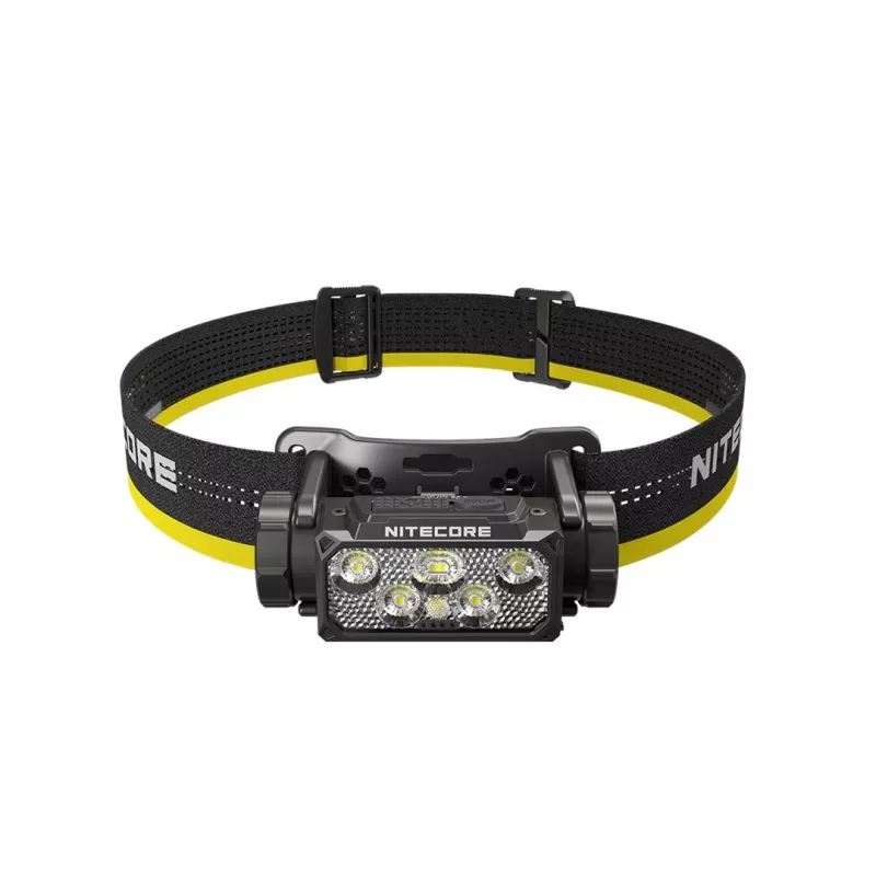Linterna frontal Nitecore HC60 UHE con batería de 4000 mAh, 6-LED, impermeable, resistente a impactos, negro/amarillo