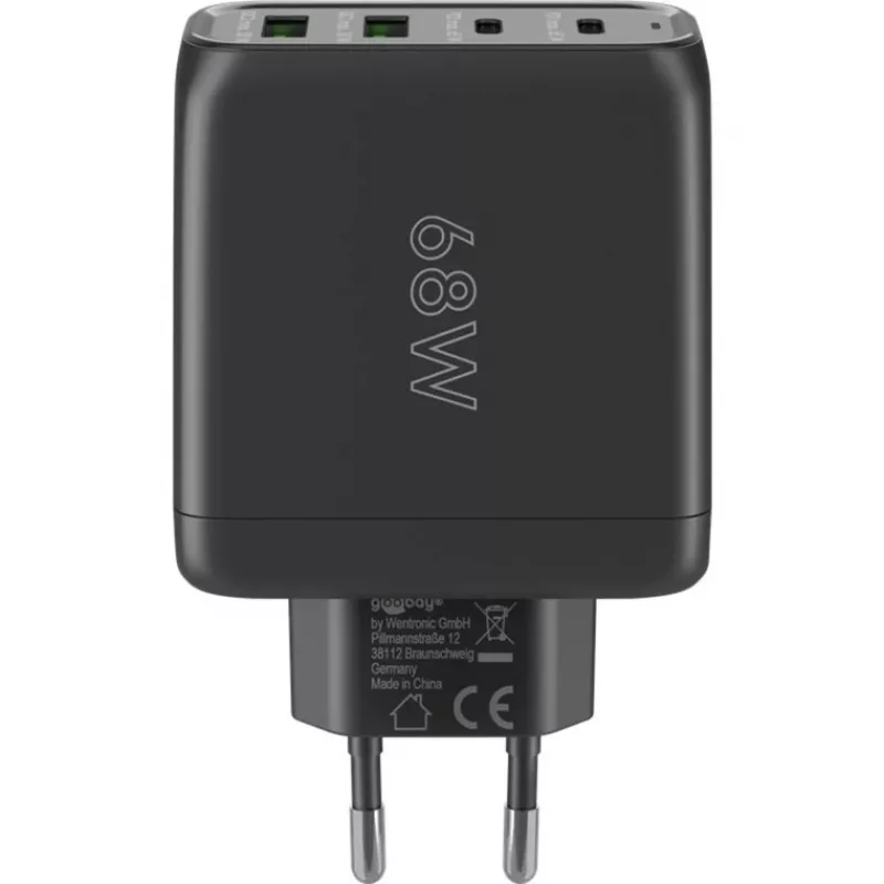 Goobay 64817 Cargador para dispositivos móviles auriculares - smartphone - tablet negro carga rápida AC interior (64817)