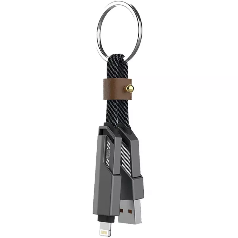 Cable USB-C 4smarts ComboCord Flat 240W+ llavero - cable - digital/datos