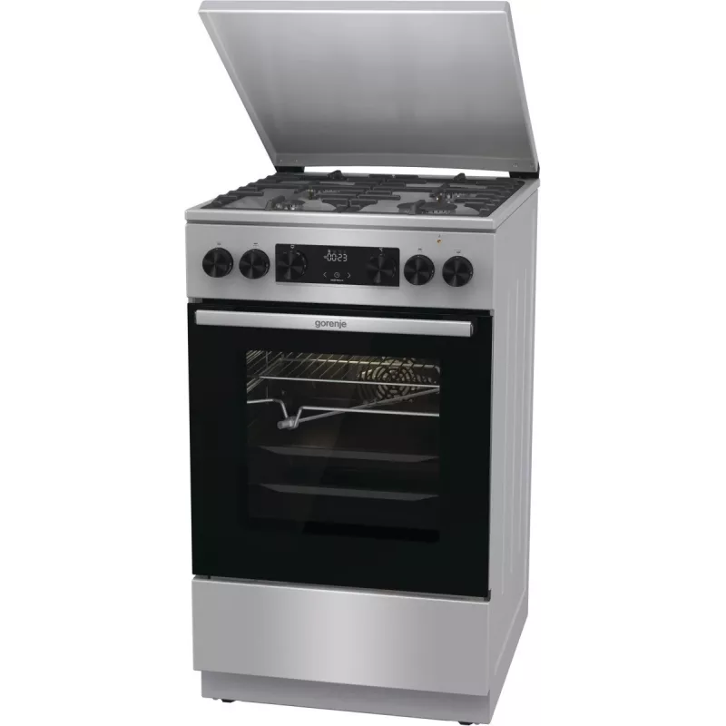 Gorenje GKS5C71XF cocina independiente con horno Plata