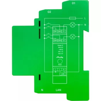 Shelly Pro Dimmer 2PM empotrable azul, verde, gris
