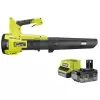 Soplador de hojas a batería ONE+ RY18BLB-140, 18 Volt, soplador de hojas Verde/Negro, batería de litio 4,0 Ah