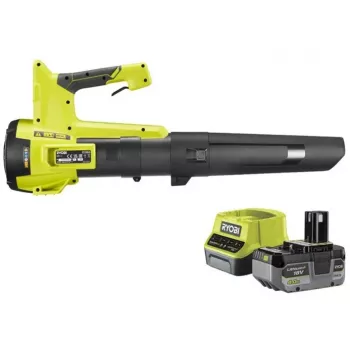 Soplador de hojas a batería ONE+ RY18BLB-140, 18 Volt, soplador de hojas Verde/Negro, batería de litio 4,0 Ah