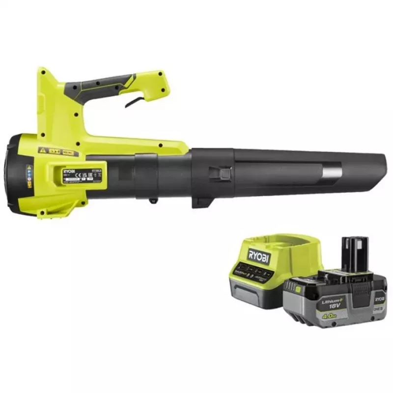 Soplador de hojas a batería ONE+ RY18BLB-140, 18 Volt, soplador de hojas Verde/Negro, batería de litio 4,0 Ah