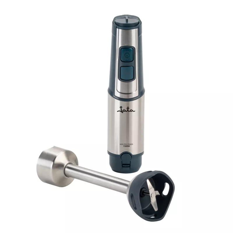 Jata JEBT1854 batidora de mano, 1500 W, 14500 rpm, cuchillas de acero inoxidable, Turbo, acero inoxidable / gris