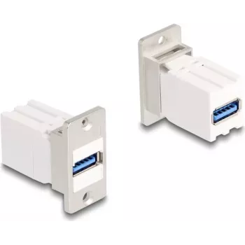 Módulo keystone DeLOCK para montaje en panel acoplamiento USB 5 Gbps Type-A hembra a Type-A hembra