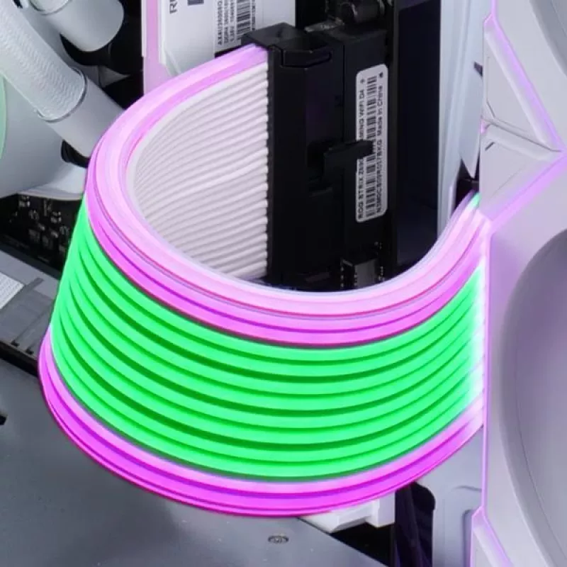 Cable plano Lian Li PW24-1W-T conector macho/hembra de 24 pines, 0,26 m