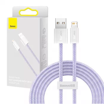 Cable Baseus Dynamic USB a Lightning, 2,4 A, 2 m (violeta)