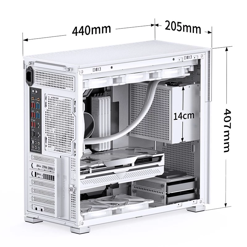 Carcasa de PC Jonsbo D41 STD Midi Tower blanca
