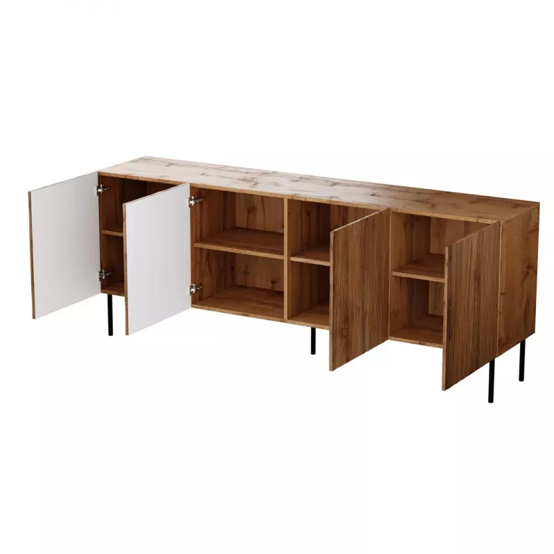 Cómoda JUNGLE 190x40.5x74.5 roble wotan + patas negras