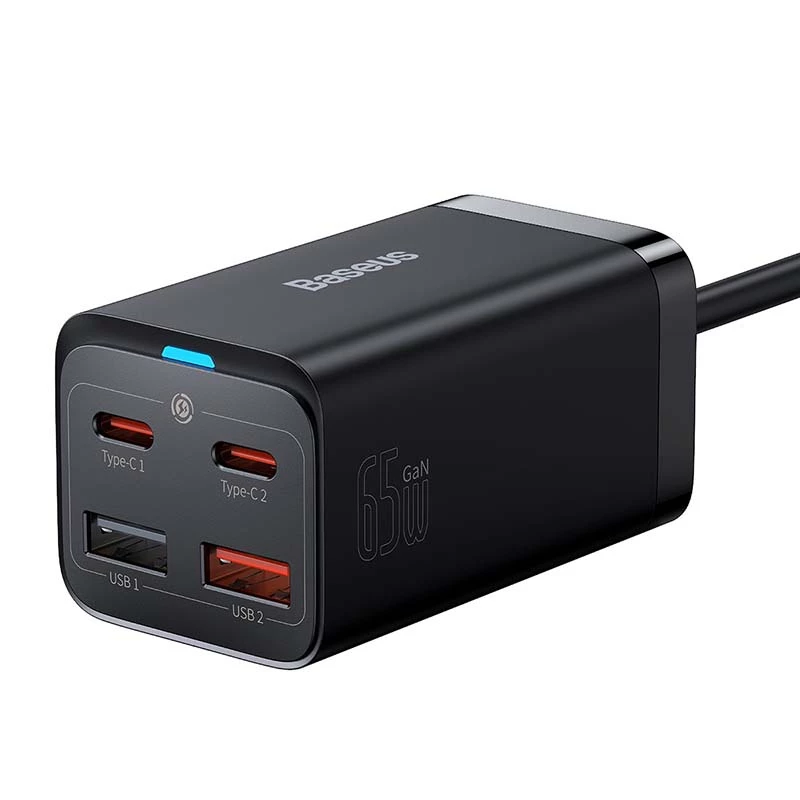 Cargador Baseus GaN3 Pro teléfono móvil tablet negro AC interior 15V 3A