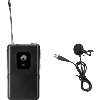 Micrófono de solapa Omnitronic UHF-E Serie 531,9 MHz — solapa con cable para sistemas inalámbricos UHF