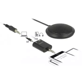 Micrófono de mesa DeLOCK 65873 Negro