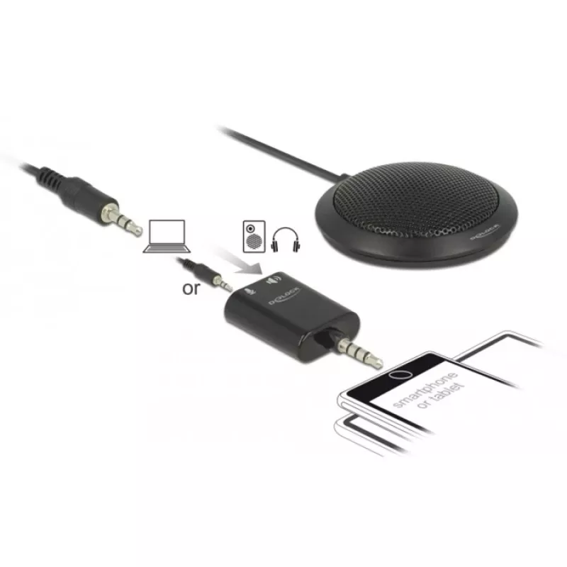 Micrófono de mesa DeLOCK 65873 Negro